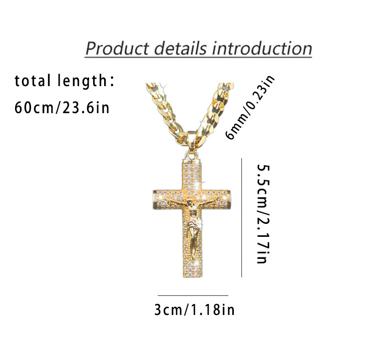 ✨18k Real Gold-Plated Cross necklace✝️--for Halloween🎃 and Christmas gifts🎅