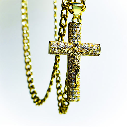 ✨18k Real Gold-Plated Cross necklace✝️--for Halloween🎃 and Christmas gifts🎅