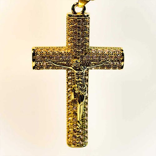 ✨18k Real Gold-Plated Cross necklace✝️--for Halloween🎃 and Christmas gifts🎅