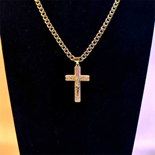 ✨18k Real Gold-Plated Cross necklace✝️--for Halloween🎃 and Christmas gifts🎅