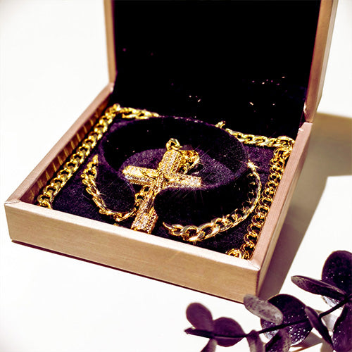 ✨18k Real Gold-Plated Cross necklace✝️--for Halloween🎃 and Christmas gifts🎅